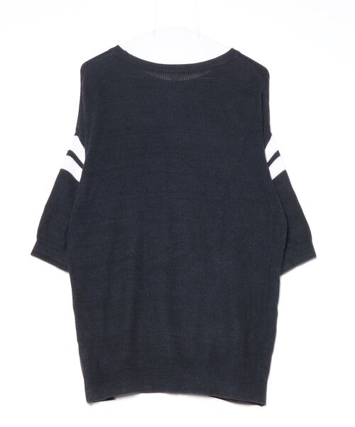 「FilMelange」 半袖ニット - ネイビー メンズ_画像2