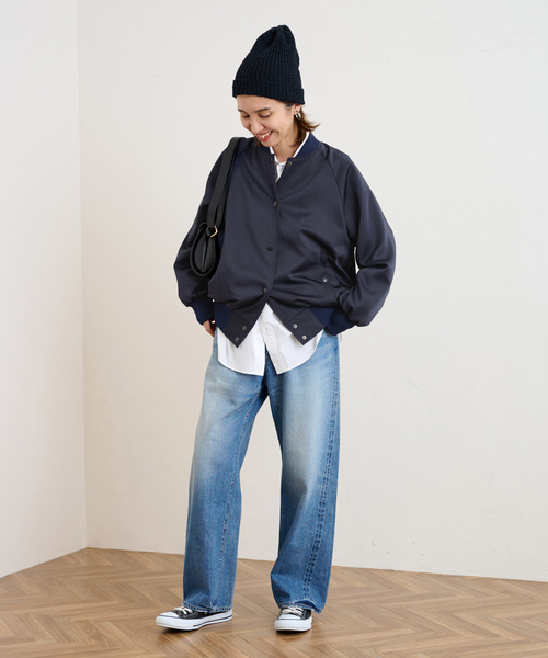 FRAMeWORK（フレームワーク） スタジャン FREE ネイビー レディース