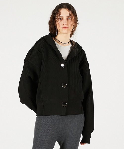 PRADA ブラックニットカーディガン フード付き PRANK PROJECT（プランクプロジェクト） カーディガン 「Pre-Order