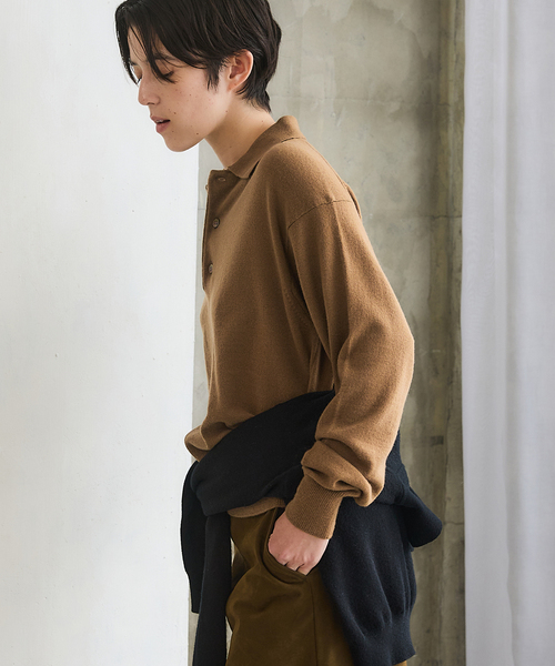 IENA（イエナ） ニット セーター BLACK ポロカラーニット レディース