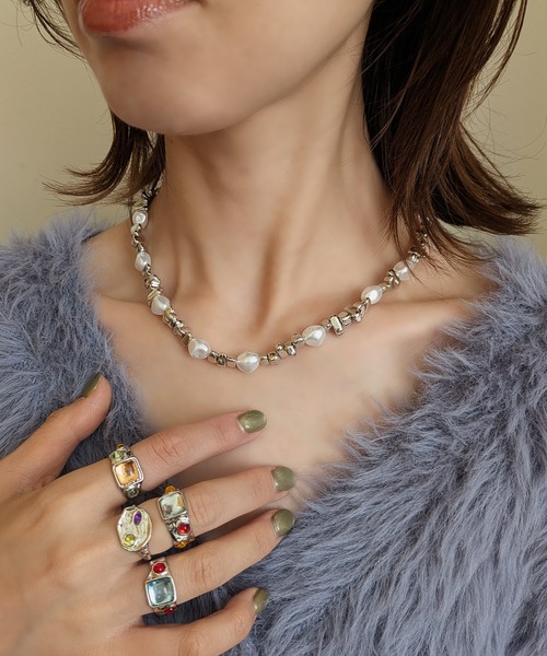 styiro（スタイロ） ネックレス バロックパールメタルビーズネックレス