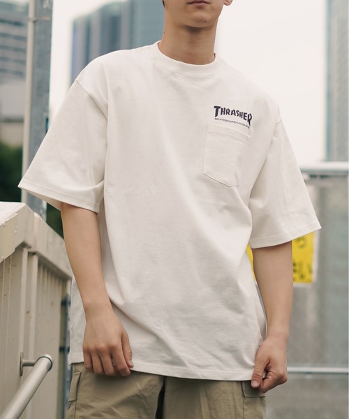 「THRASHER」 半袖Tシャツ LARGE オフホワイト メンズ_画像9