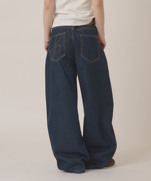hazyl ジーンズ デニム デニムパンツ stitch curve pants / ステッチ