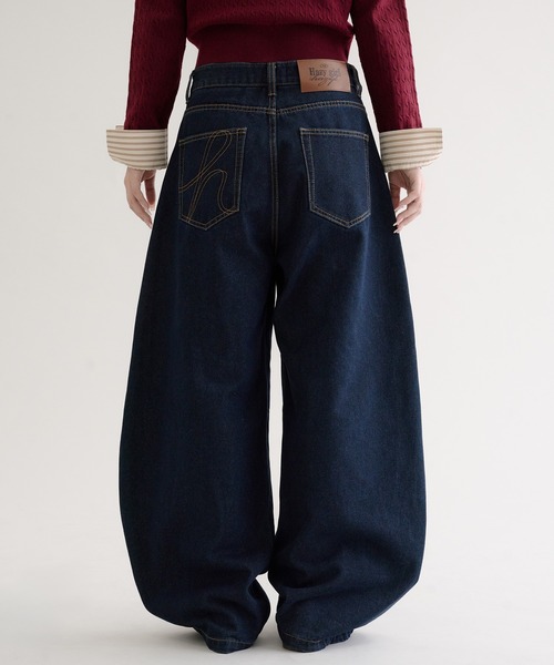 hazyl ジーンズ デニム デニムパンツ stitch curve pants / ステッチ