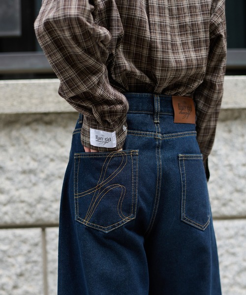 hazyl ジーンズ デニム デニムパンツ stitch curve pants / ステッチ
