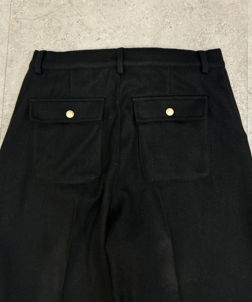 MandO（エムオー） スラックス フェイクウールノータックワイド