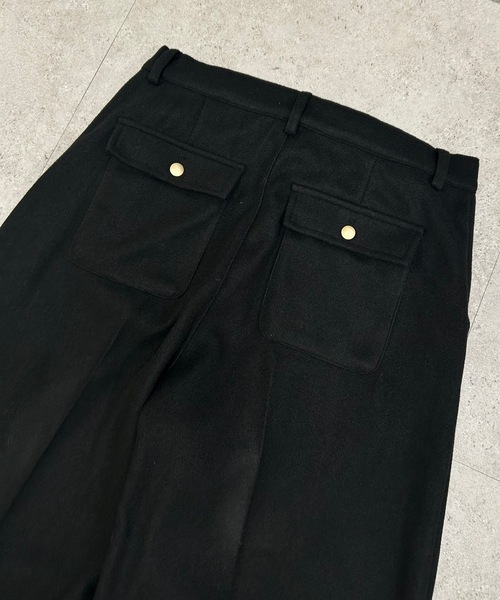 MandO（エムオー） スラックス フェイクウールノータックワイド