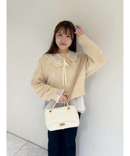 flower ニット セーター ブルーミングフラッフィーニット レディース