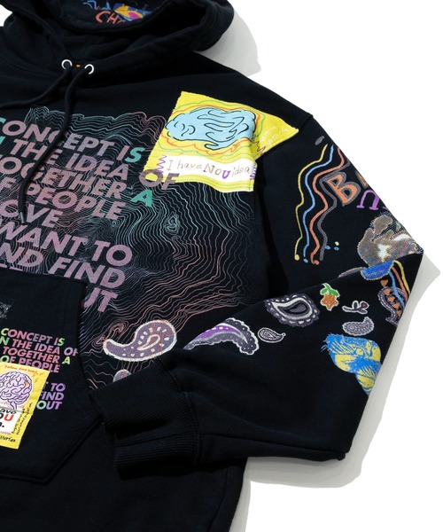 go slow caravan（ゴースローキャラバン） パーカー 空紡糸裏毛 落描き