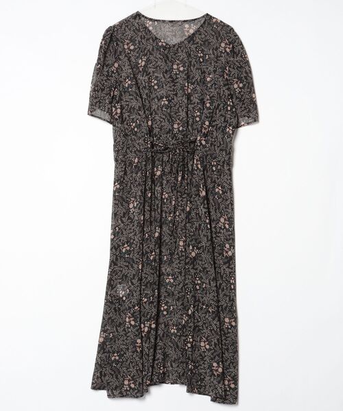 「Rose Tiara」 半袖ワンピース 46 ブラック レディース_画像2