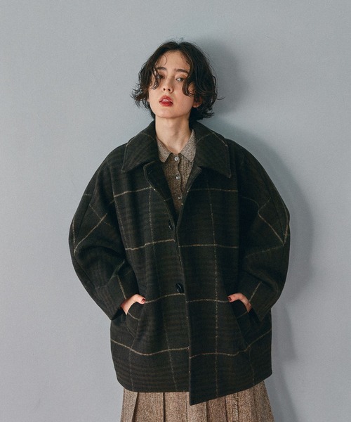 niko and... ライトモッサドルマン　F ブラウン系チェック niko and…（ニコアンド） ブルゾン アウター ライトモッサドルマン