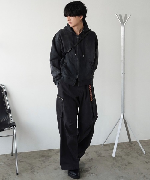 「WYM LIDNM」 カーゴパンツ M チャコール メンズ_画像9