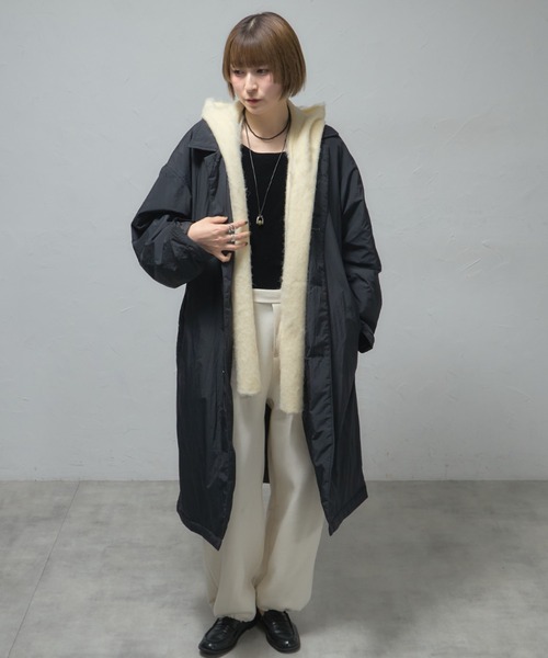 leimn マフラー ストール モヘアフード付きマフラー レディース