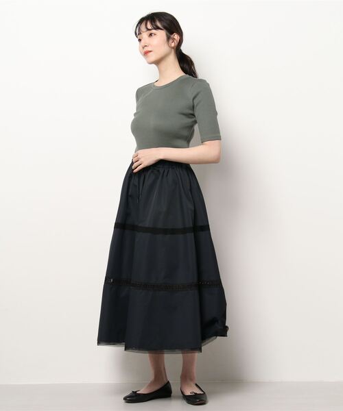 たあたんさま　専用です LANVIN en Bleu ワンピース　黒38 LANVIN en Bleu 「LANVIN Bleu」 ドッキングワンピース 38 グリーン