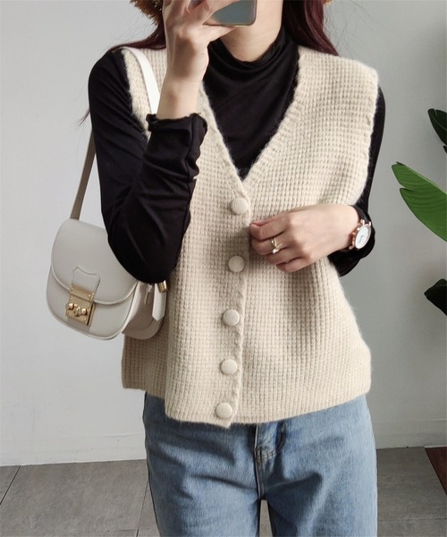 「MAISON DE THERESE」 ニットベスト FREE アイボリー レディース_画像8