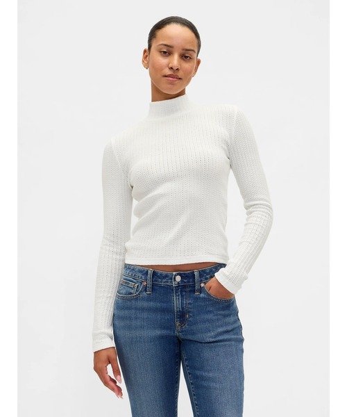GAP（ギャップ） tシャツ ポインテール リブ クロップド