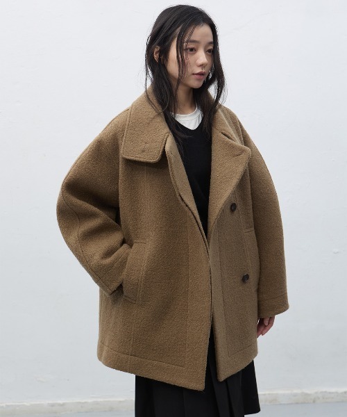 GENERAL IDEA ステンカラーコート コート wool boucle half-coat