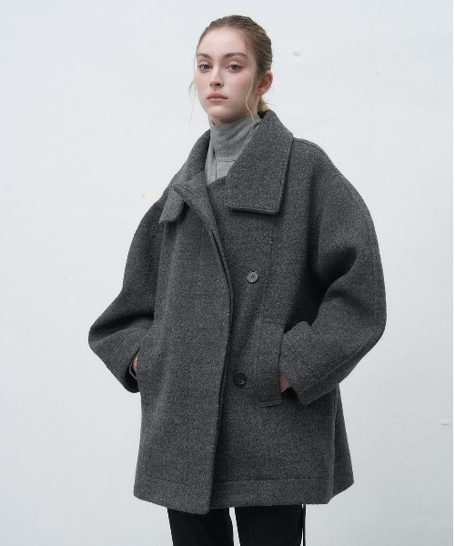 GENERAL IDEA ステンカラーコート コート wool boucle half-coat