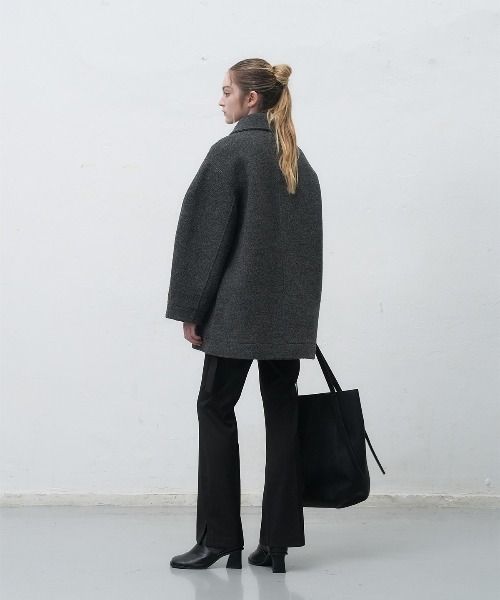 GENERAL IDEA ステンカラーコート コート wool boucle half-coat