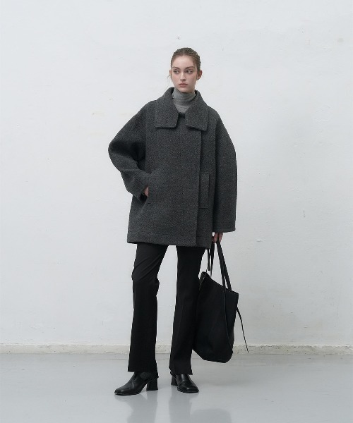 GENERAL IDEA ステンカラーコート コート wool boucle half-coat