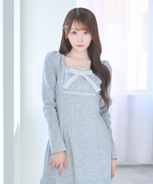 Rose Muse（ロゼミューズ） ワンピース Lace ribbon knit sew one