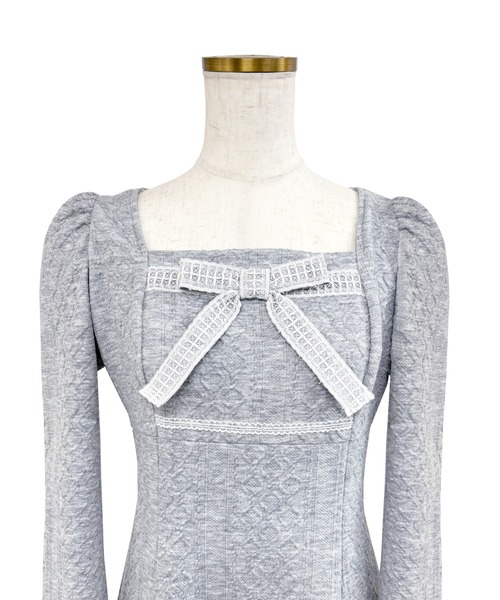 Rose Muse（ロゼミューズ） ワンピース Lace ribbon knit sew one