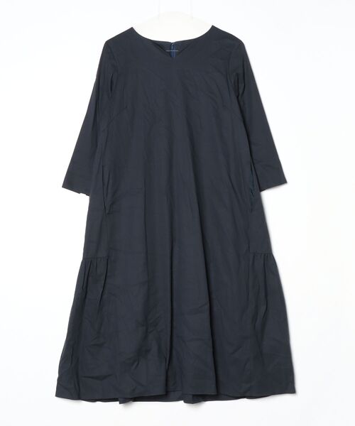 ADIEU TRISTESSE（アデュートリステス） 7分袖ワンピース 38 ネイビー