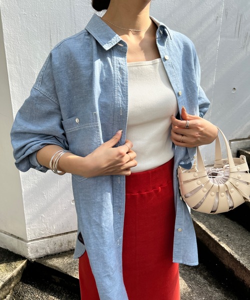 「SHENERY」 長袖シャツ FREE ライトブルー レディース_画像2