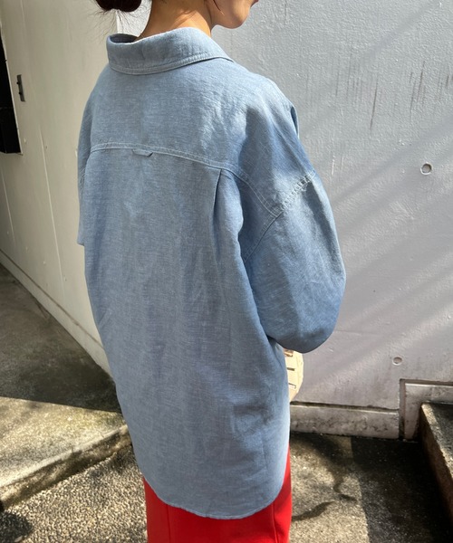 「SHENERY」 長袖シャツ FREE ライトブルー レディース_画像5