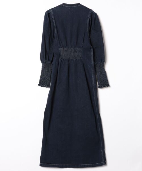 「U by SPICK&SPAN」 長袖ワンピース 38 ブルー レディース_画像2