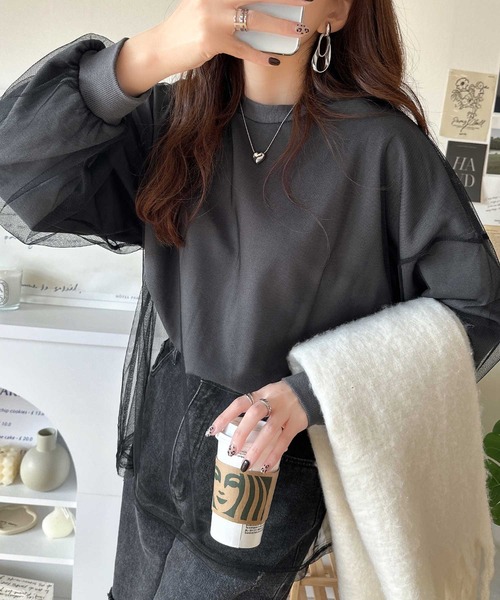 「Java」 スウェットカットソー MEDIUM グレー レディース_画像4