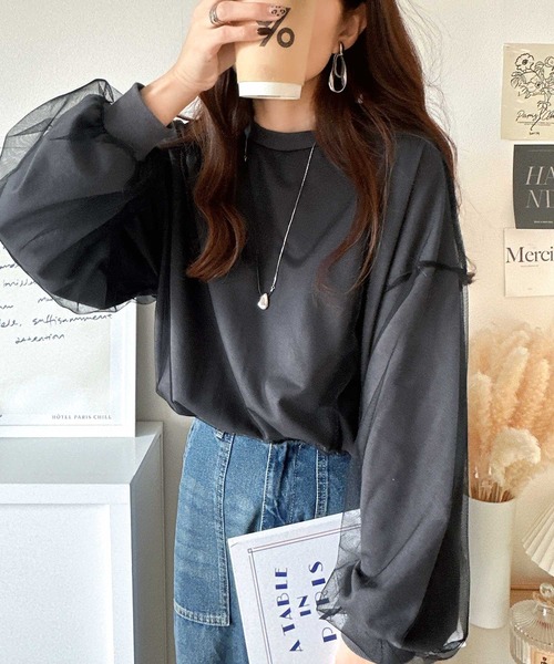 「Java」 スウェットカットソー MEDIUM グレー レディース_画像6