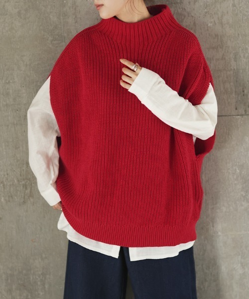 「HUG.U」 ニットベスト FREE グレー系その他 レディース_画像2