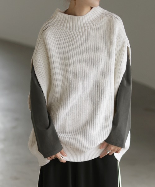 「HUG.U」 ニットベスト FREE グレー系その他 レディース_画像4