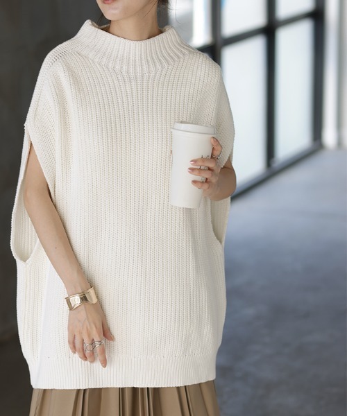 「HUG.U」 ニットベスト FREE グレー系その他 レディース_画像5