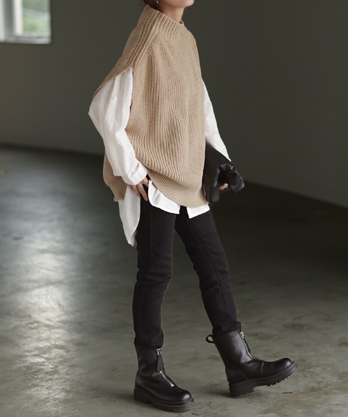 「HUG.U」 ニットベスト FREE グレー系その他 レディース_画像7