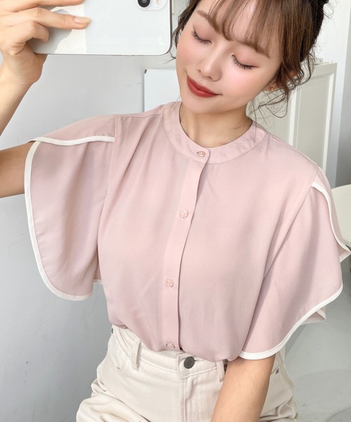 「moment+」 半袖ブラウス M イエロー レディース_画像2