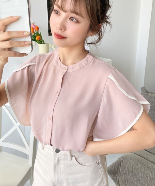 「moment+」 半袖ブラウス M イエロー レディース_画像4