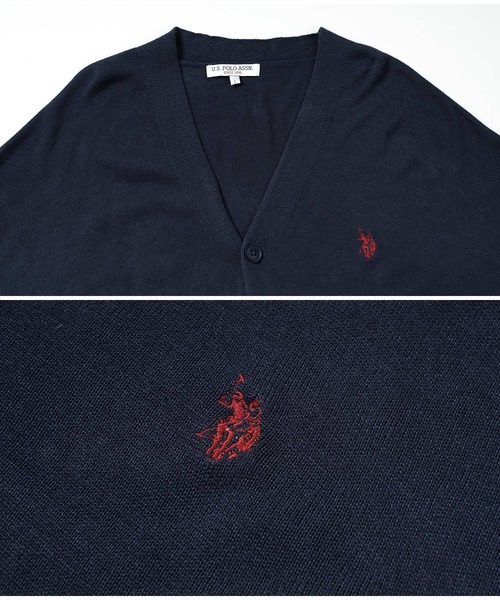 「U.S. POLO ASSN.」 ニットカーディガン MEDIUM ブラック メンズ_画像6