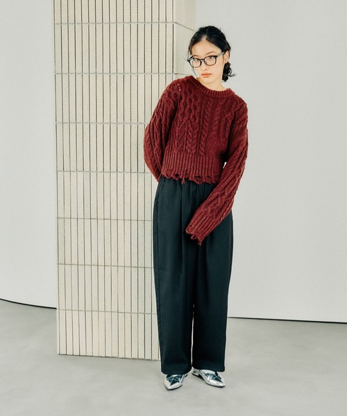 「LEPSIM」 イージーパンツ FREE グレー レディース_画像7