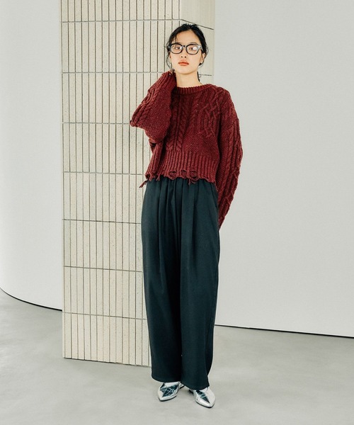 「LEPSIM」 イージーパンツ FREE グレー レディース_画像8