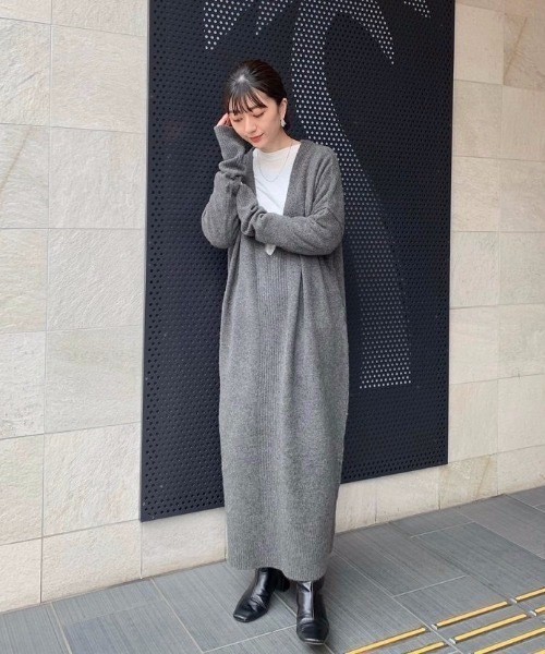 「TODAYFUL」 ニットワンピース 36inch チャコールグレー レディースの画像