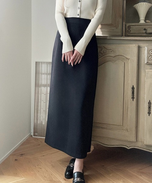 「Meiru」 ロングスカート MEDIUM チャコール レディース_画像5