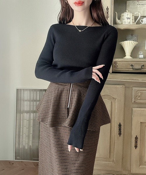 「Meiru」 ロングスカート MEDIUM チャコール レディース_画像9