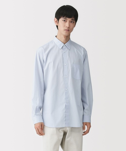 Yohji Yamamoto+NOIR コットンポプリンレギュラーカラーシャツ COTTON/LINEN POPLIN LOOSE-FIT REGULAR COLLAR SHIRT(M Black): S'YTE