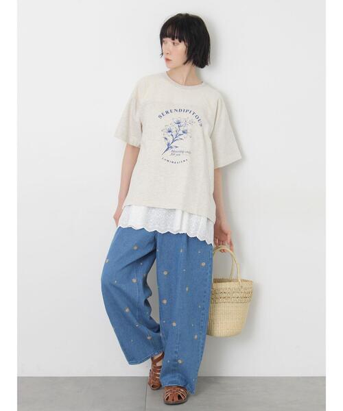 パンツ 「新色追加」「オーガニックコットン」デニムバレルパンツ レディースの画像