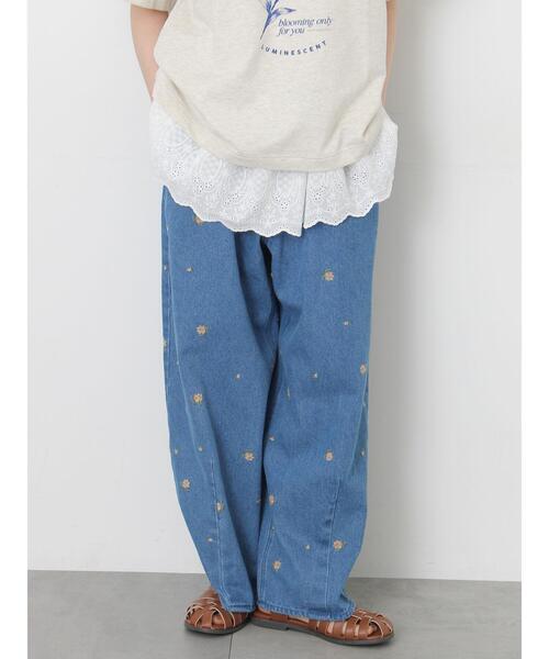 パンツ 「新色追加」「オーガニックコットン」デニムバレルパンツ レディースの画像
