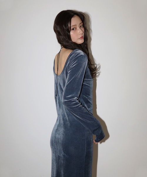 「Mili affinity」 長袖ワンピース FREE ブラウン レディース_画像2