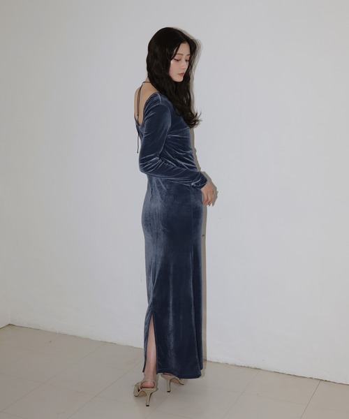 「Mili affinity」 長袖ワンピース FREE ブラウン レディース_画像7