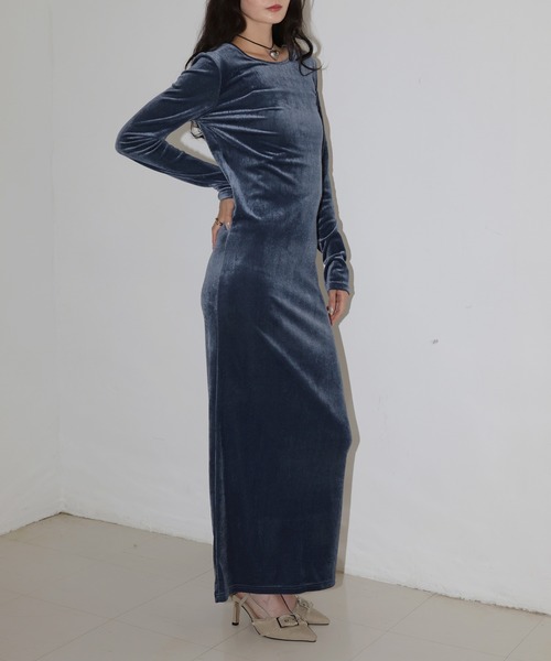 「Mili affinity」 長袖ワンピース FREE ブラウン レディース_画像9